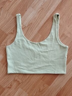 Cotton On Light Sage Scoop Neck Crop Tank
